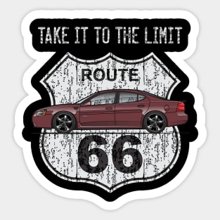 Route 66 Maroon Sticker